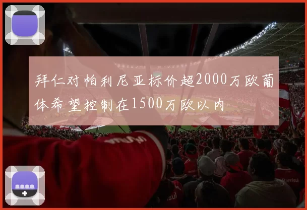 拜仁对帕利尼亚标价超2000万欧葡体希望控制在1500万欧以内